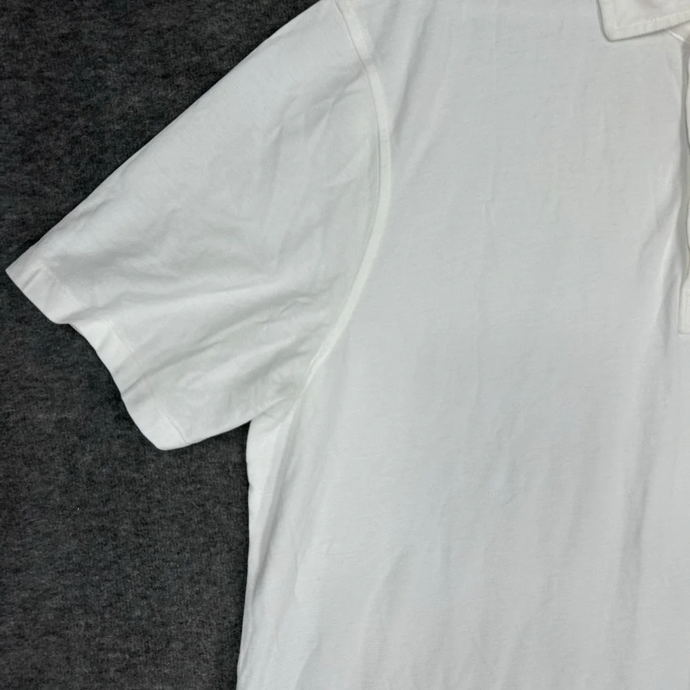 Polo Ralph Lauren Featherweight Mesh Polo Shirt Mens XL White Solid Short Sleeve